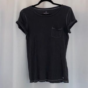 American Eagle Charcoal Gray Pocket T-Shirt